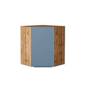 Шкаф верхний угловой Фьюжн, цвет: Silky Blue