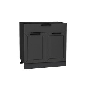 Шкаф нижний с 2-мя дверцами и ящиком Глетчер, цвет: Маренго Силк