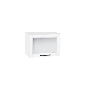 Шкаф верхний горизонтальный остекленный Сканди, цвет: White Silkwood