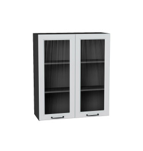 Шкаф верхний с 2-мя остекленными дверцами Ницца, цвет: Blanco