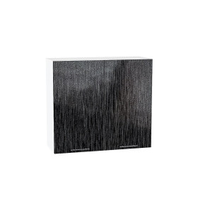 Шкаф верхний с 2-мя дверцами Валерия-М, цвет: Черный металлик дождь