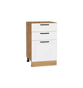 Шкаф нижний с 3-мя ящиками Нео, цвет: White Silk