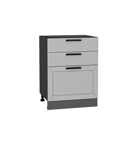 Шкаф нижний с 3-мя ящиками Глетчер, цвет: Гейнсборо Силк