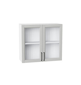 Шкаф верхний с 2-мя остекленными дверцами Сканди, цвет: Grey Silkwood