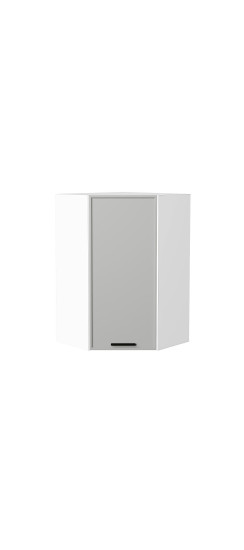 Шкаф верхний угловой Фрейм, цвет: Grey Silk | ПЭТ, Grey Silk