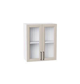 Шкаф верхний с 2-мя остекленными дверцами Сканди, цвет: Cream Silkwood