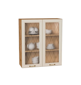 Шкаф верхний с 2-мя остекленными дверцами Ницца, цвет: Агат