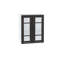 Шкаф верхний с 2-мя остекленными дверцами Прага, цвет: Венге премиум