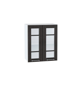 Шкаф верхний с 2-мя остекленными дверцами Прага, цвет: Венге премиум