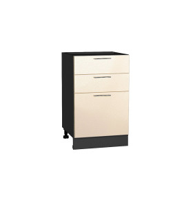 Шкаф нижний с 3-мя ящиками Валерия-М, цвет: Бежевый металлик