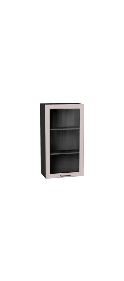 Шкаф верхний с 1-ой остекленной дверцей Барселона, цвет: Кашемир | Пленка ПВХ., Кашемир