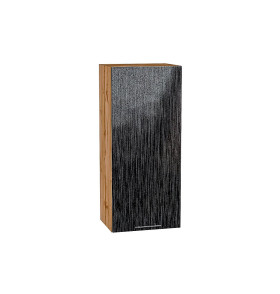 Шкаф верхний с 1-ой дверцей Валерия-М, цвет: Черный металлик дождь