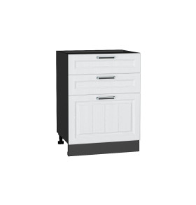 Шкаф нижний с 3-мя ящиками Прага, цвет: Белое дерево