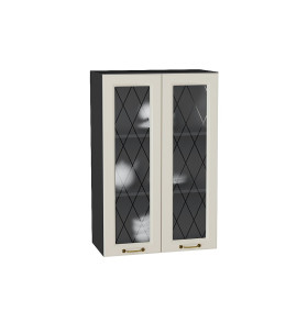 Шкаф верхний с 2-мя остекленными дверцами Ницца, цвет: Агат