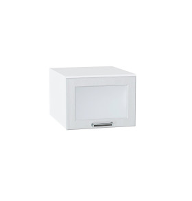 Шкаф верхний горизонтальный остекленный глубокий Прага, цвет: Белое дерево