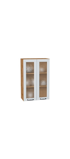 Шкаф верхний с 2-мя остекленными дверцами Ницца, цвет: Blanco | Эмаль высокой прочности Renner (Италия)., Blanco