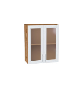 Шкаф верхний с 2-мя остекленными дверцами Сканди, цвет: White Softwood
