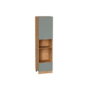 Шкаф пенал с 1-ой дверцей и ящиком под технику Квадро, цвет: Аквамарин