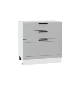 Шкаф нижний с 3-мя ящиками Глетчер, цвет: Гейнсборо Силк