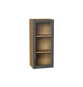 Шкаф верхний с 1-ой остекленной дверцей Сканди, цвет: Stormy Silkwood