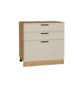 Шкаф нижний с 3-мя ящиками Фрейм, цвет: Cream Silk