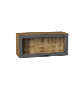 Шкаф верхний горизонтальный остекленный Сканди, цвет: Stormy Silkwood