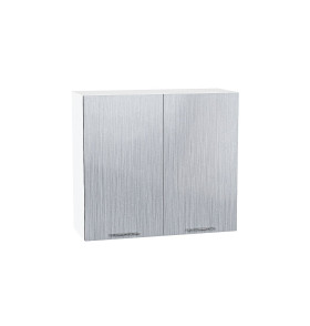 Шкаф верхний с 2-мя дверцами Валерия-М, цвет: Серый металлик дождь светлый