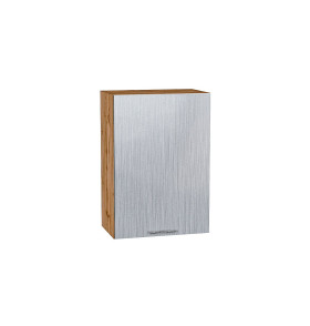 Шкаф верхний с 1-ой дверцей Валерия-М, цвет: Серый металлик дождь светлый
