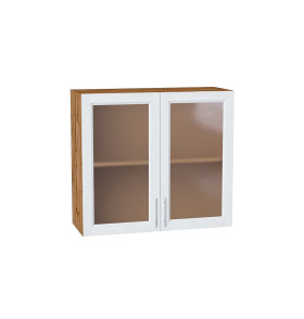 Шкаф верхний с 2-мя остекленными дверцами Сканди, цвет: White Softwood