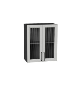 Шкаф верхний с 2-мя остекленными дверцами Сканди, цвет: Grey Silkwood