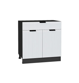 Шкаф нижний с 2-мя дверцами и ящиком Евро Лайн, цвет: Белый