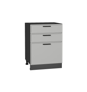 Шкаф нижний с 3-мя ящиками Фрейм, цвет: Grey Silk