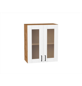 Шкаф верхний с 2-мя остекленными дверцами Лофт, цвет: Super White