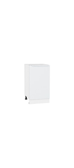 Шкаф нижний с 1-ой дверцей Фьюжн, цвет: Silky White | ПЭТ, Silky White