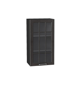 Шкаф верхний с 1-ой остекленной дверцей Прага, цвет: Венге премиум