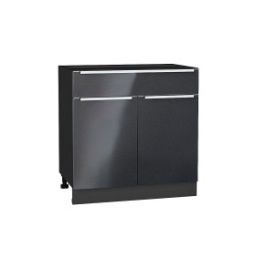 Шкаф нижний с 2-мя дверцами и ящиком Фьюжн, цвет: Anthracite