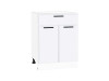 Шкаф нижний с 2-мя дверцами и ящиком Фрейм, цвет: White Silk