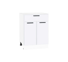 Шкаф нижний с 2-мя дверцами и ящиком Фрейм, цвет: White Silk