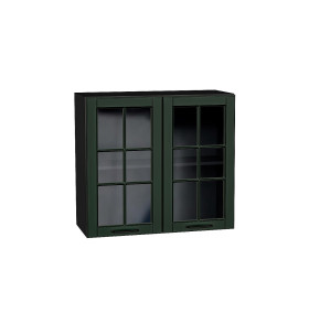 Шкаф верхний с 2-мя остекленными дверцами Дублин, цвет: Special Green
