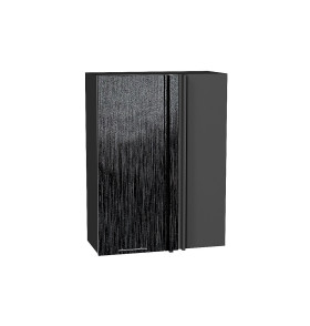 Шкаф верхний прямой угловой Валерия-М, цвет: Черный металлик дождь