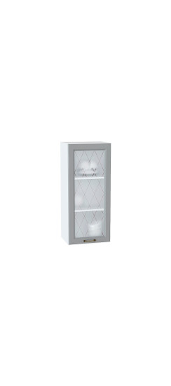 Шкаф верхний с 1-ой остекленной дверцей Ницца, цвет: Графит | Пленка ПВХ., Графит