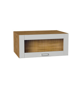 Шкаф верхний горизонтальный остекленный глубокий Лофт, цвет: Grey Silk