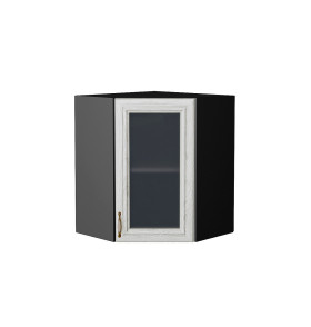 Шкаф верхний угловой остекленный Шале, цвет: White Dreamline