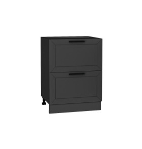 Шкаф нижний с 2-мя ящиками Глетчер, цвет: Маренго Силк