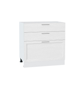 Шкаф нижний с 3-мя ящиками Сканди, цвет: White Softwood