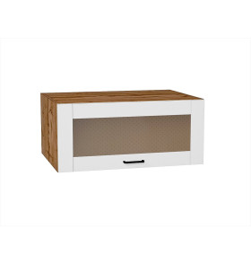 Шкаф верхний горизонтальный остекленный глубокий Лофт, цвет: Super White