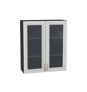 Шкаф верхний с 2-мя остекленными дверцами Шале, цвет: White Dreamline