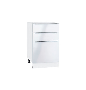 Шкаф нижний с 3-мя ящиками Фьюжн, цвет: Angel