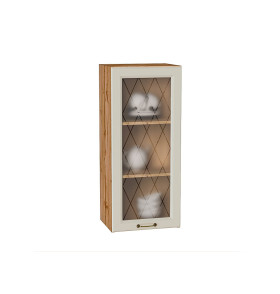 Шкаф верхний с 1-ой остекленной дверцей Ницца, цвет: Агат