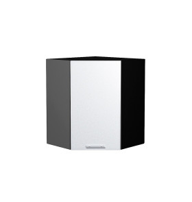 Шкаф верхний угловой Валерия-М, цвет: Белый металлик